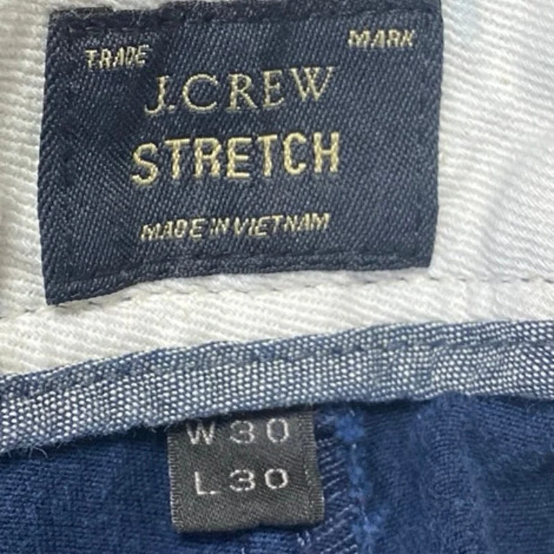 J.Crew Men's Blue Tapered Leg Mid Rise Slim Stretch Trousers Dress Pants Size 30 - Image 4