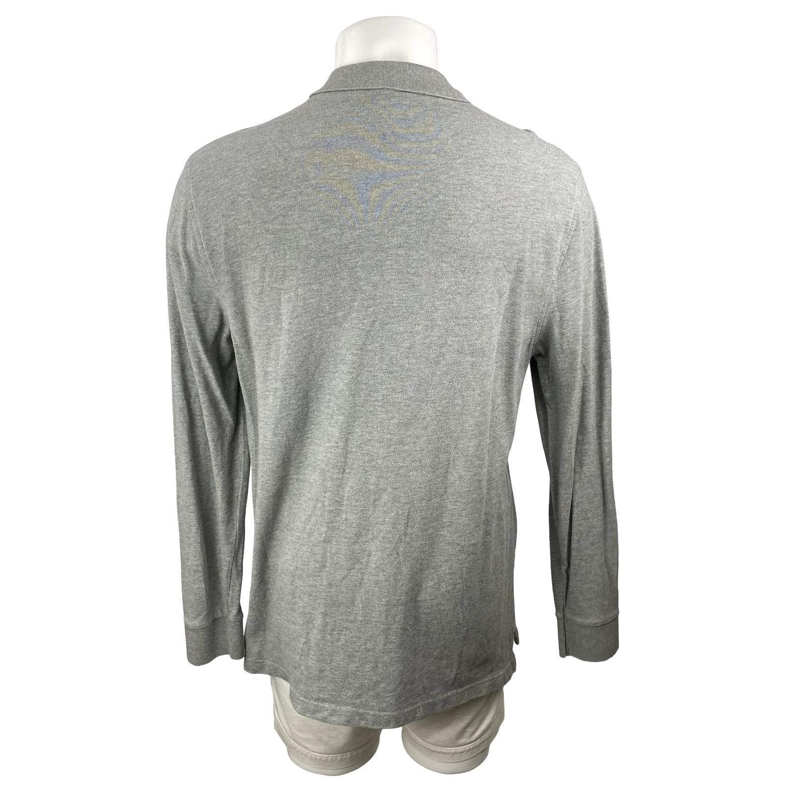J.Crew Men's Gray Heather Long Sleeve Collared Golf Casual Polo Shirt Top Sz L - Image 4