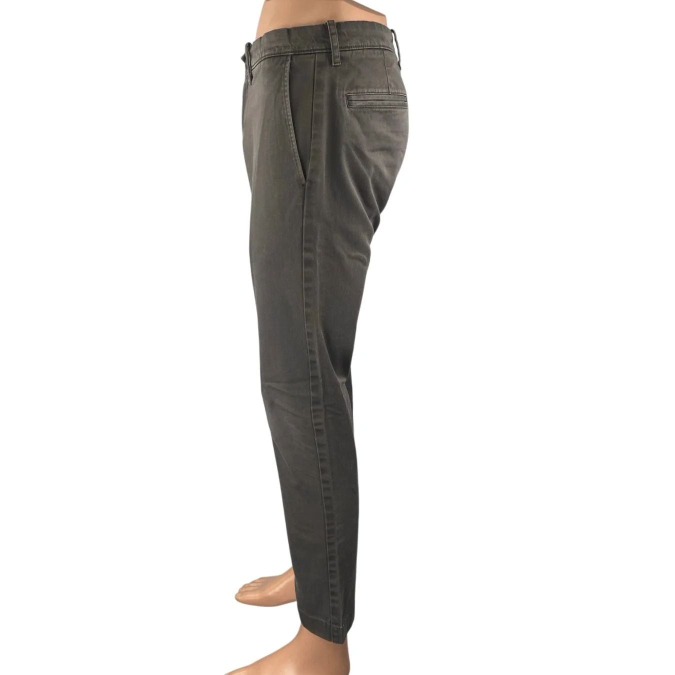 J.Crew Men's Gray Stretch Tapered Mid Rise Chino Khaki Trousers Pants Size 30 - Image 2