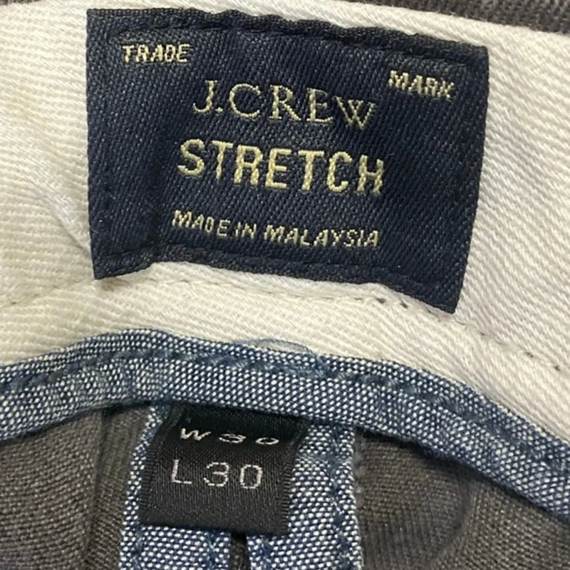J.Crew Men's Gray Stretch Tapered Mid Rise Chino Khaki Trousers Pants Size 30 - Image 4
