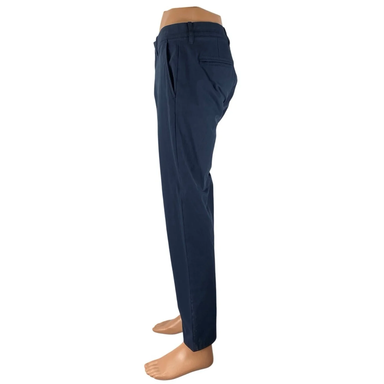J.Crew Men's Navy Blue Stretch High Rise Straight Chino Khaki Trousers Pants 32 - Image 2