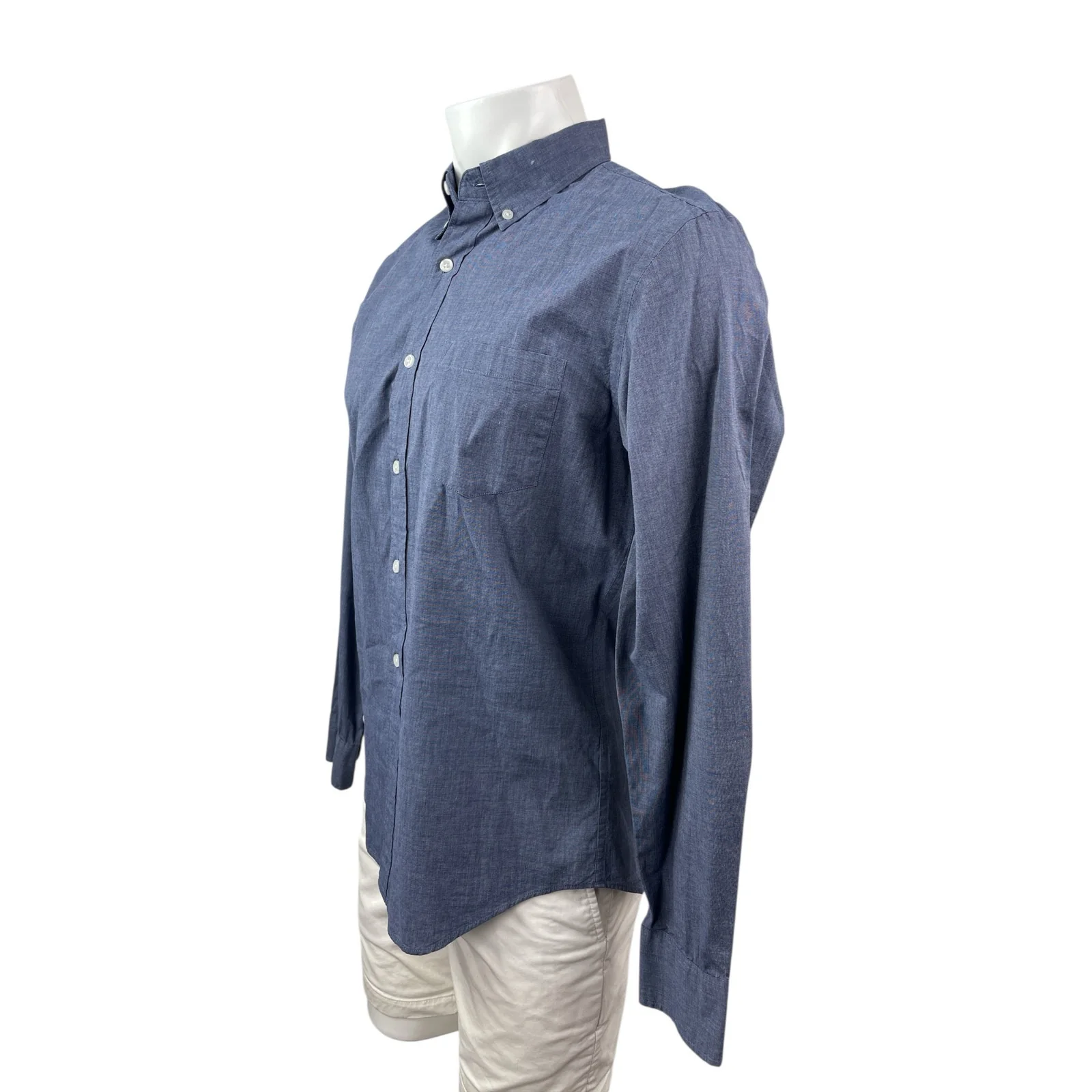 J.Crew Mercantile Flex Men's Blue Long Sleeve Slim Button Down Shirt Top Size M - Image 3