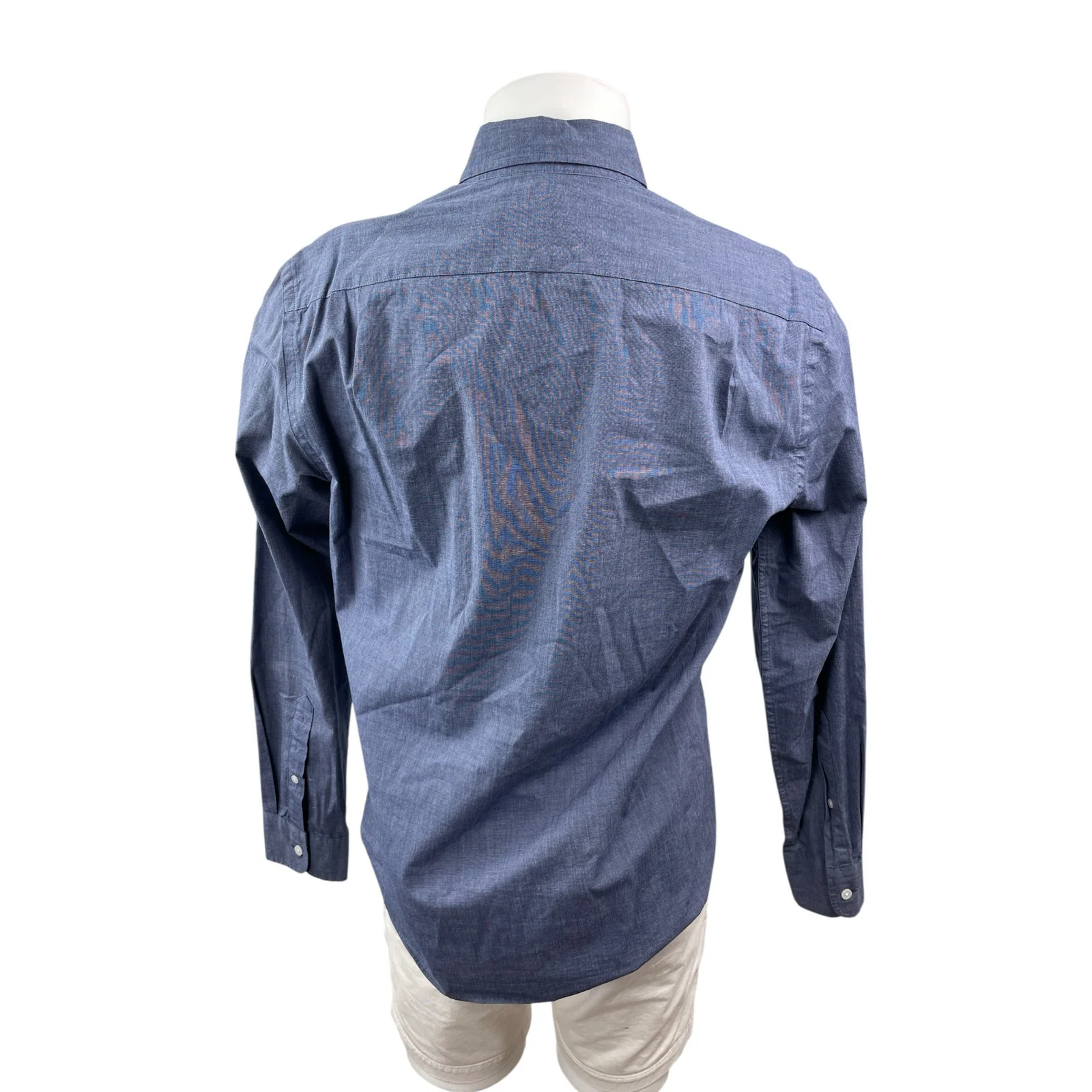 J.Crew Mercantile Flex Men's Blue Long Sleeve Slim Button Down Shirt Top Size M - Image 4