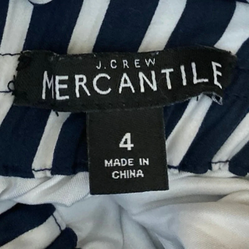 J.Crew Mercantile Women's Blue White Striped High Rise A Line Mini Skirt Size 4 - Image 4