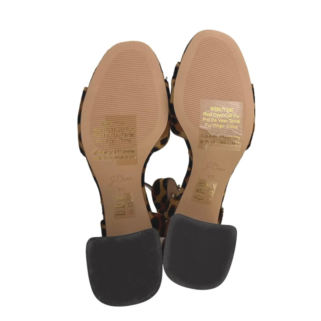 J. CREW Penny Leopard Women's Brown Ankle Strap Block Heels Sandals Size 9.5 - Image 5