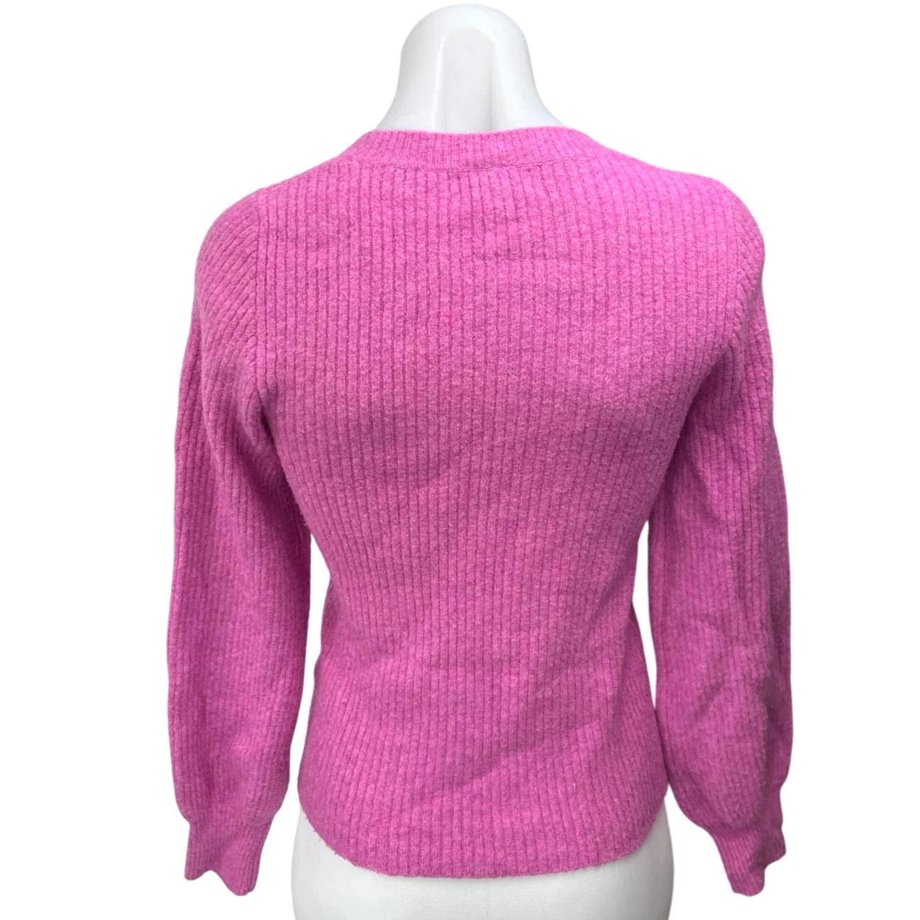 J.Crew Pink Extra Soft Ribbed Knit Long Sleeve Pullover Sweater Top Size XXS - Image 2