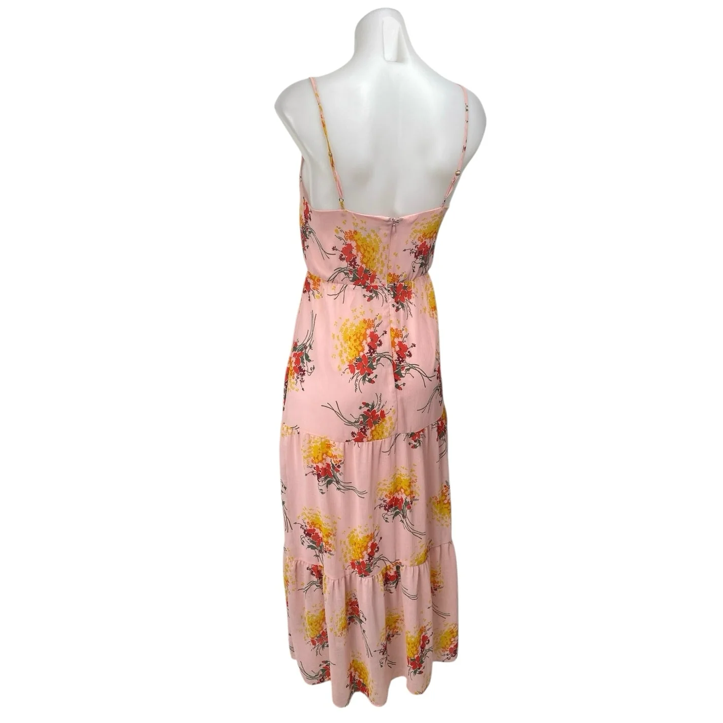 J.Crew Pink Floral Sleeveless Tiered Cami Camisole Midi A-Line Tank Dress Size 0 - Image 2