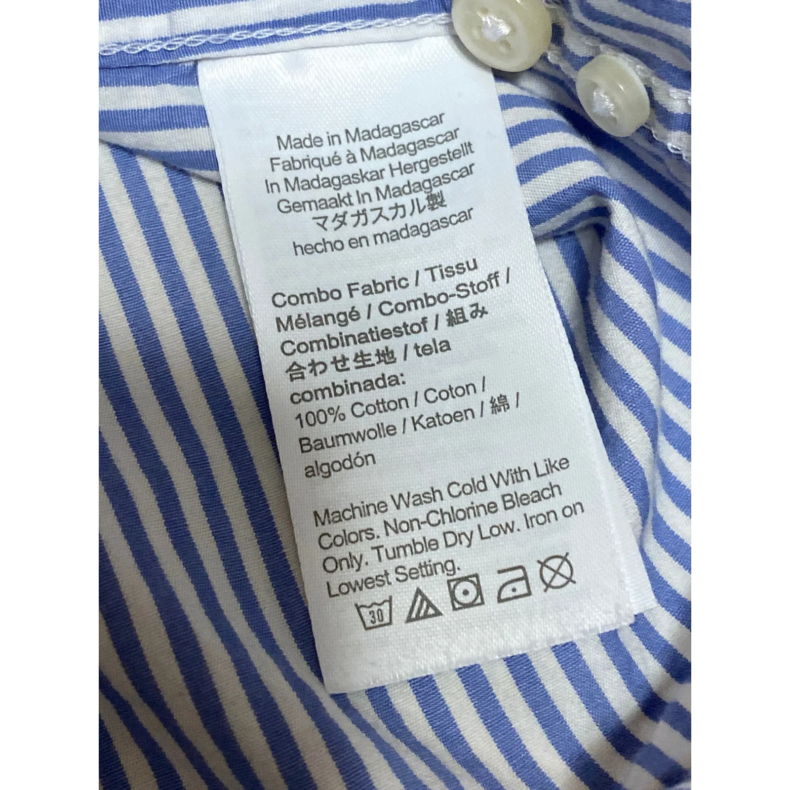 J.Crew Secret Wash Men's Blue Striped Classic Long Sleeve Button Down Shirt L - Image 6
