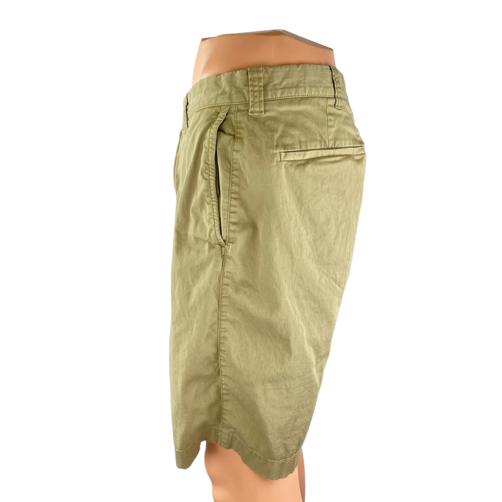 J.Crew Stretch Mens Khaki Cotton High Rise Slim Straight Chino Bermuda Shorts 33 - Image 3
