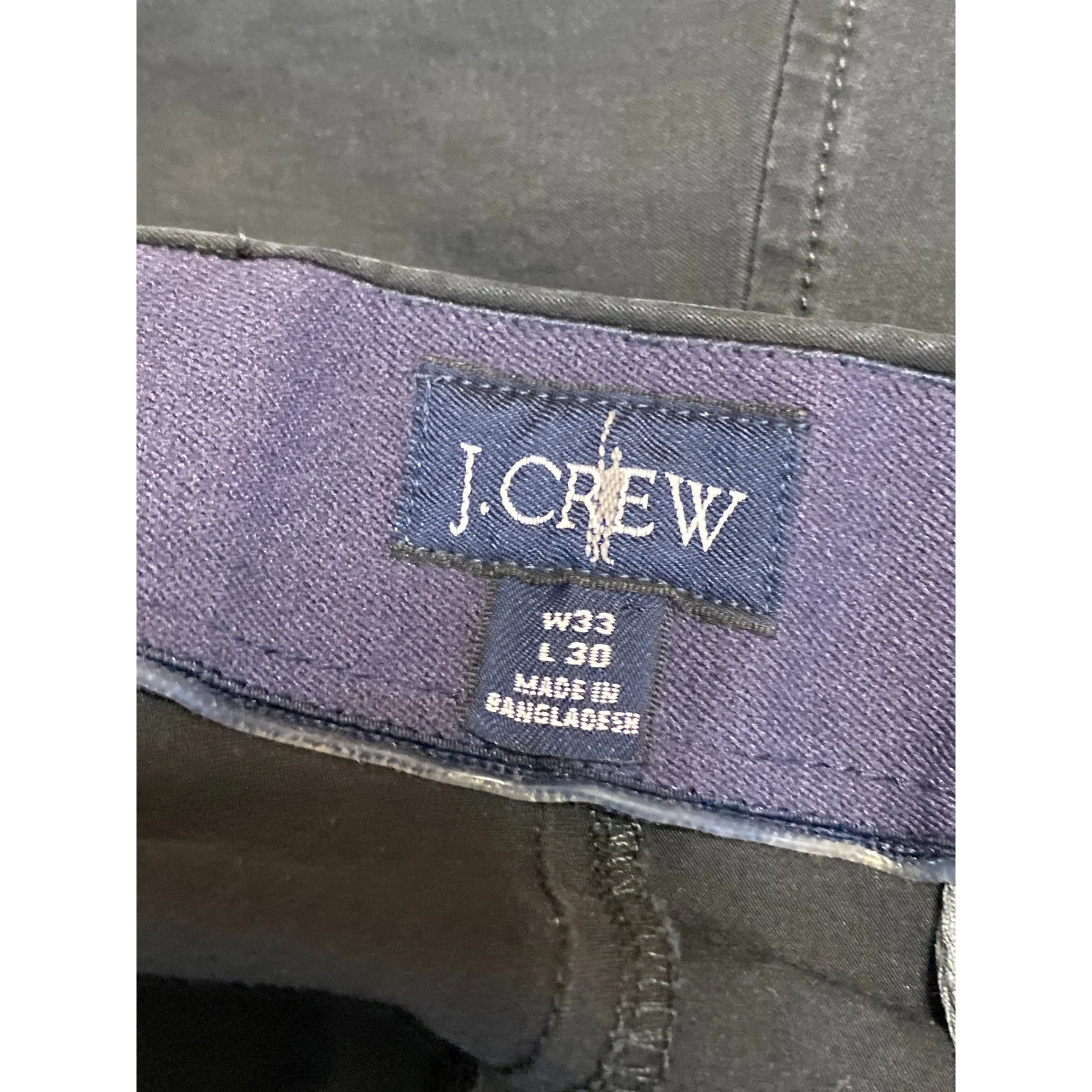 J.Crew Tech Men's Black High Rise Slim Tapered Casual Chino Trousers Pants Sz 33 - Image 3