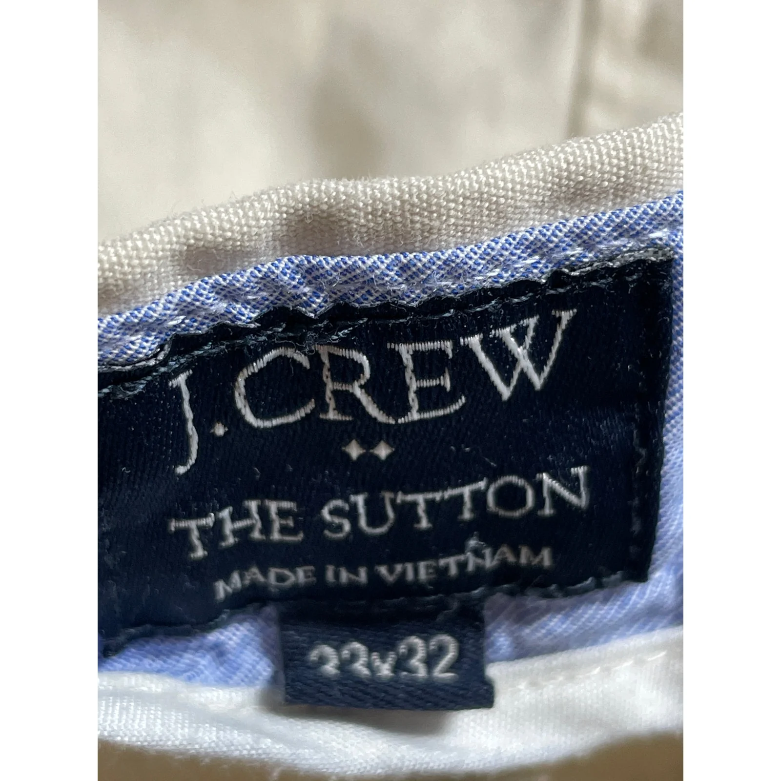 J.Crew The Sutton Men's Beige High Rise Chino Tapered Denim Jeans Pants Sz 33x32 - Image 5