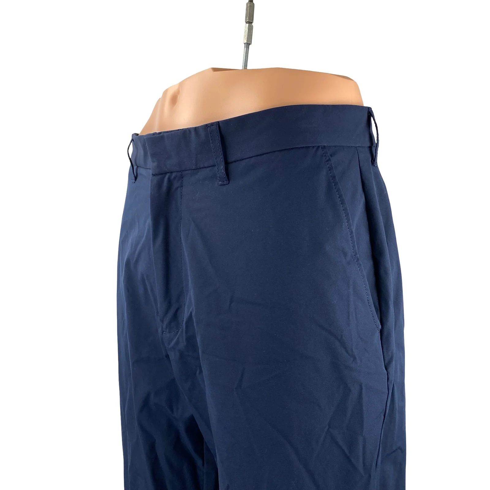 J.Crew Thompson Flex Tapered Men's Navy Blue Mid Rise Chino Trousers Pants 35 - Image 2