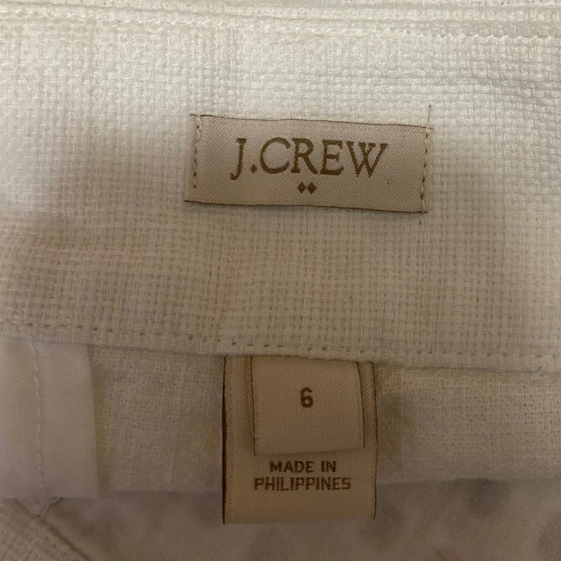 J.Crew White Eyelet Embroidered High Waisted Side Zip Mini Casual Shorts Size 6 - Image 4
