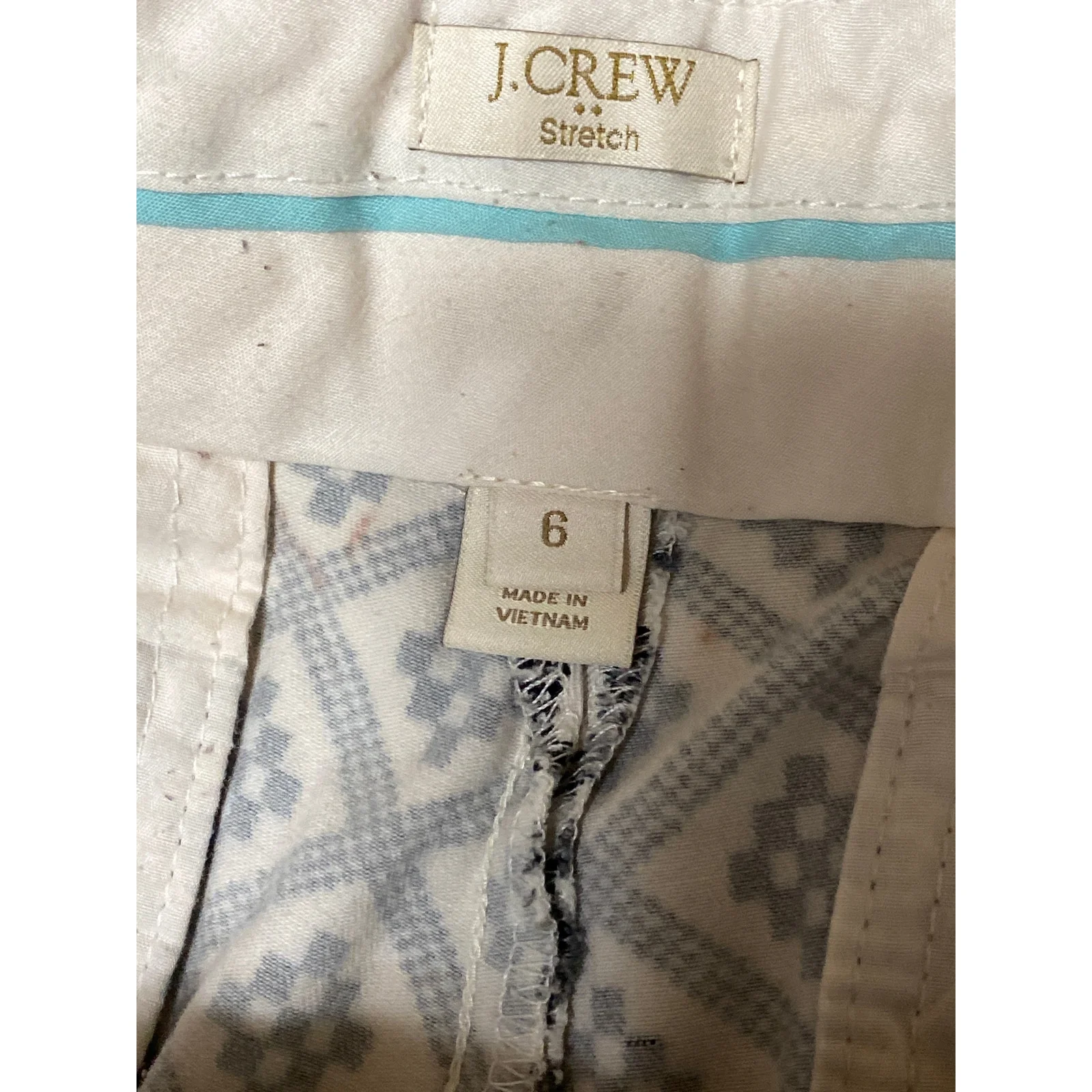 J,Crew Women's Black Geometric Argyle Stretch Mid Rise Mini Casual Shorts Size 6 - Image 5