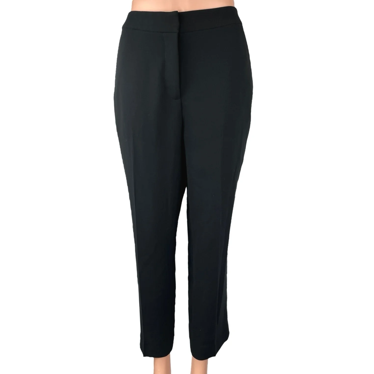 J.Crew Women's Black Tapered Straight Career Office Ankle Trousers Dress Pants 6