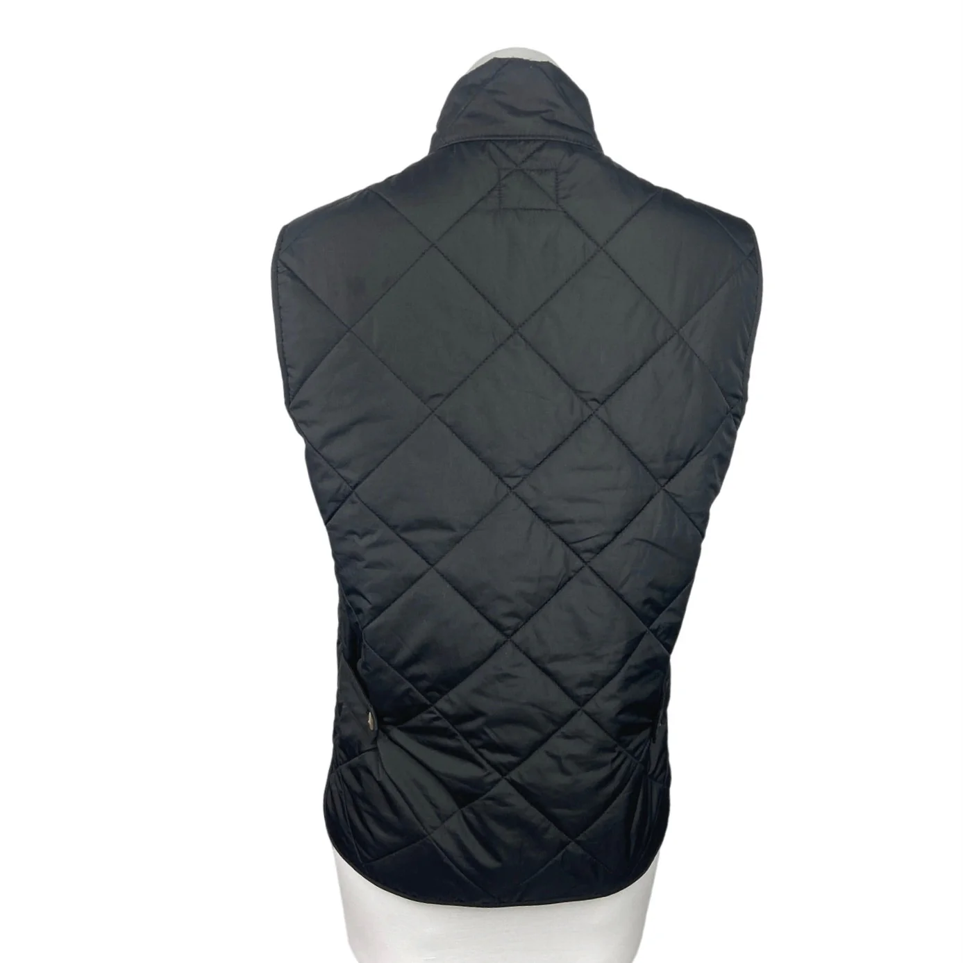 J Crew Womens Black Zip Up Quilted High Neck Pockets Puffer Vest Coat Jacket XS - Image 3