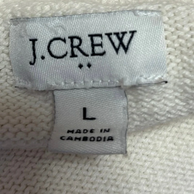 J.Crew Women's Cream Fair Isle Holiday Christmas Pullover Sweater Top Size L - Image 4
