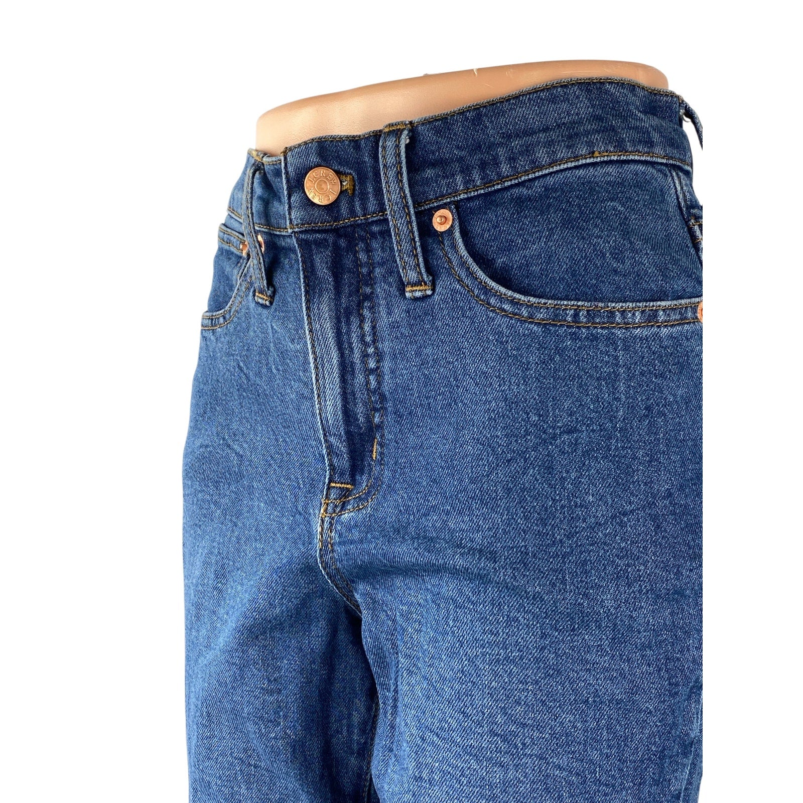 J.Crew Women's Dark Blue Wash High Rise Casual Straight Denim Jeans Pants Sz 26 - Image 3