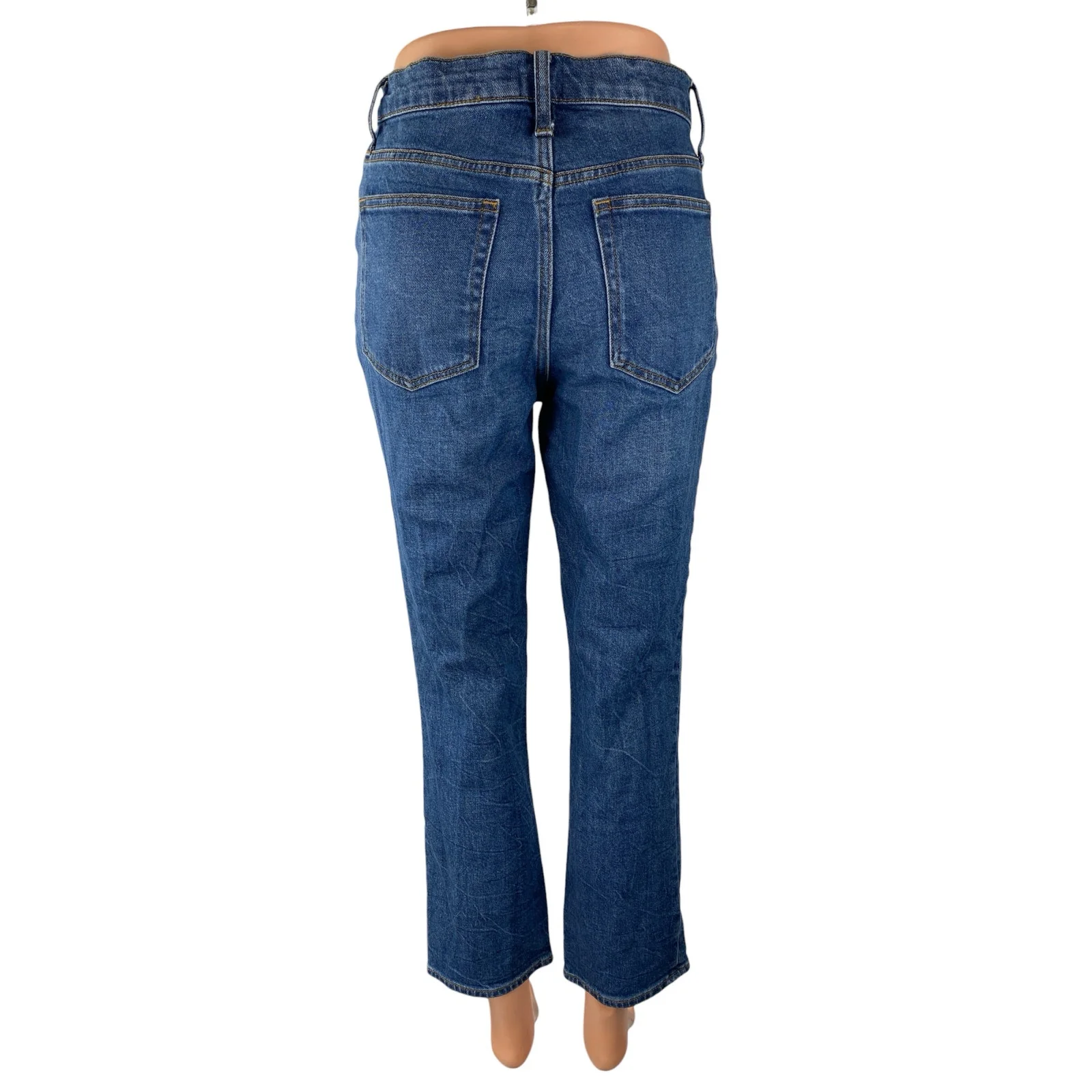 J.Crew Women's Dark Blue Wash High Rise Casual Straight Denim Jeans Pants Sz 26 - Image 4
