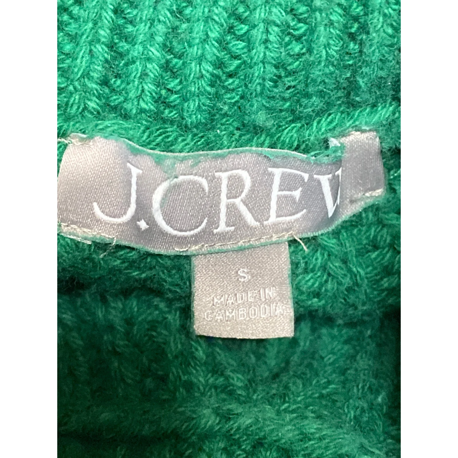 J.Crew Women's Green Long Sleeve Ribbed Knit Turtleneck Pullover Sweater Top S - Image 3