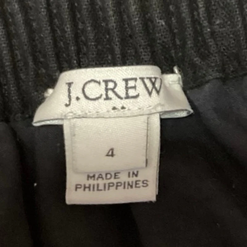 J.Crew Women's Linen Solid Elastic Waist Black Scalloped Edge Mini Skirt Size 4 - Image 4