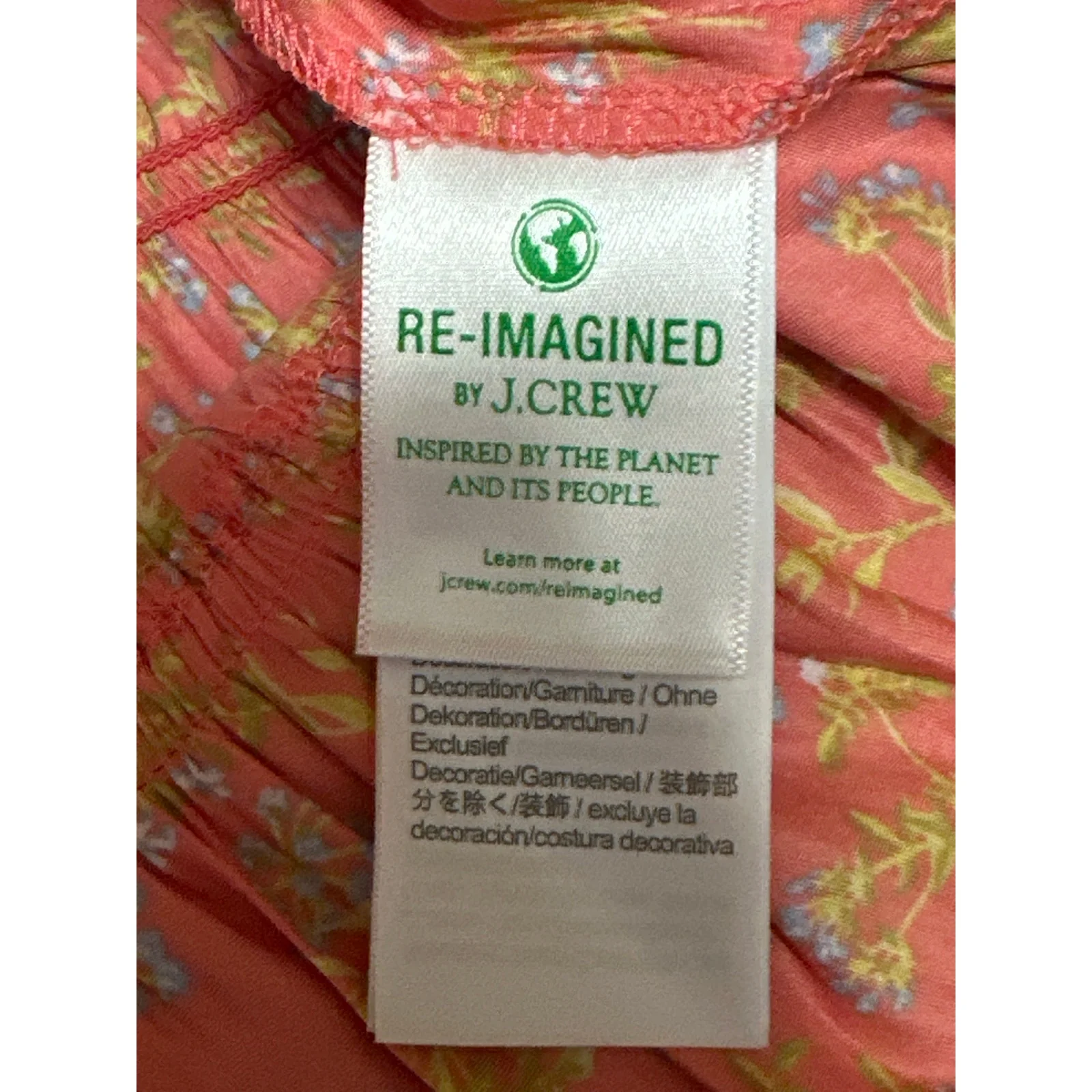 J. Crew Women's Orange Floral Ruffle Smocked Sleeveless Peplum Crop Tank Top XL - Image 4