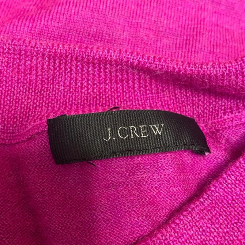 J.Crew Women's Pink Crewneck Long Sleeve Knit Crop Tee Shirt Sweater Top Size S - Image 3