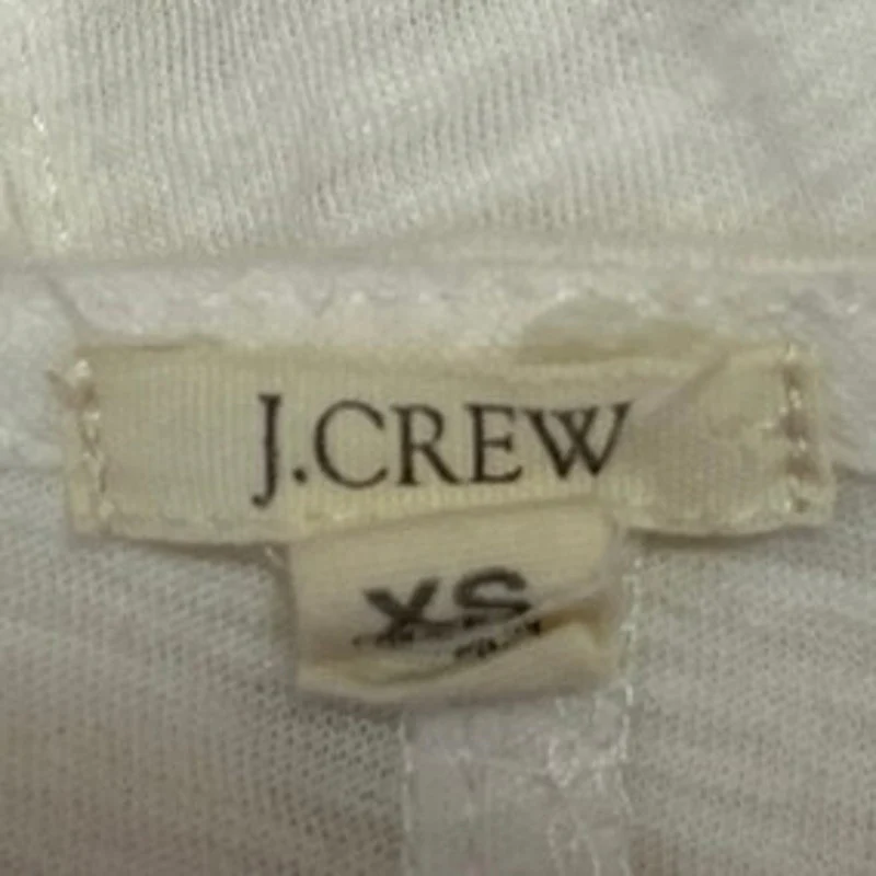 J.Crew Women's White Lace Trim Short Sleeve Blouse T Shirt Tee Top Size XS - Image 4