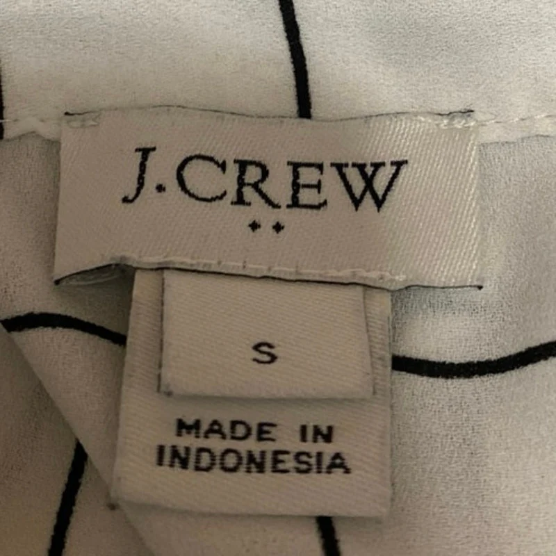 J.Crew Women's White Plaid Checkered Long Sleeve Collar Button Up Shirt Top Sz S - Image 3