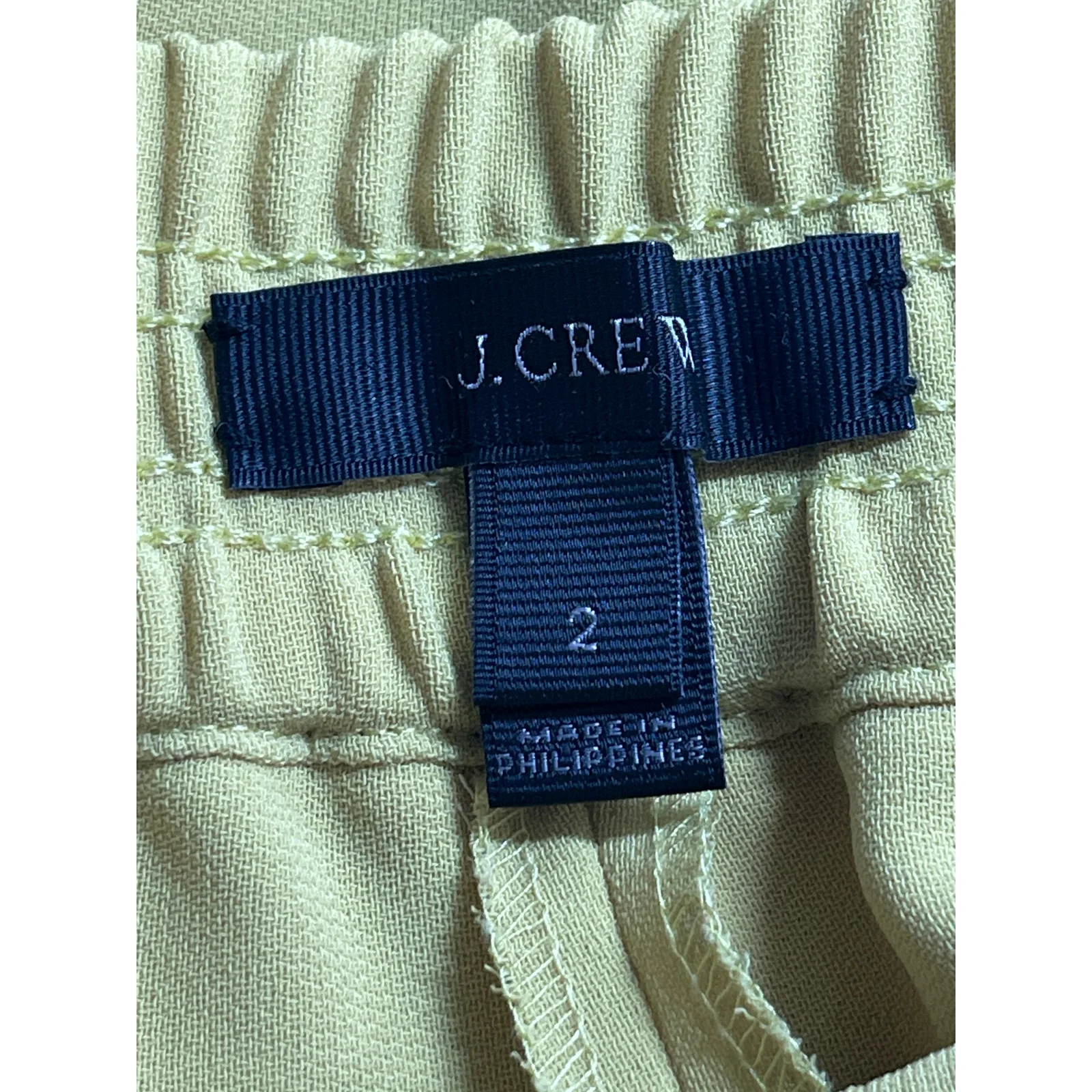 J. Crew Women's Yellow Straight High Rise Elastic Waist Casual Mini Shorts Sz 2 - Image 4