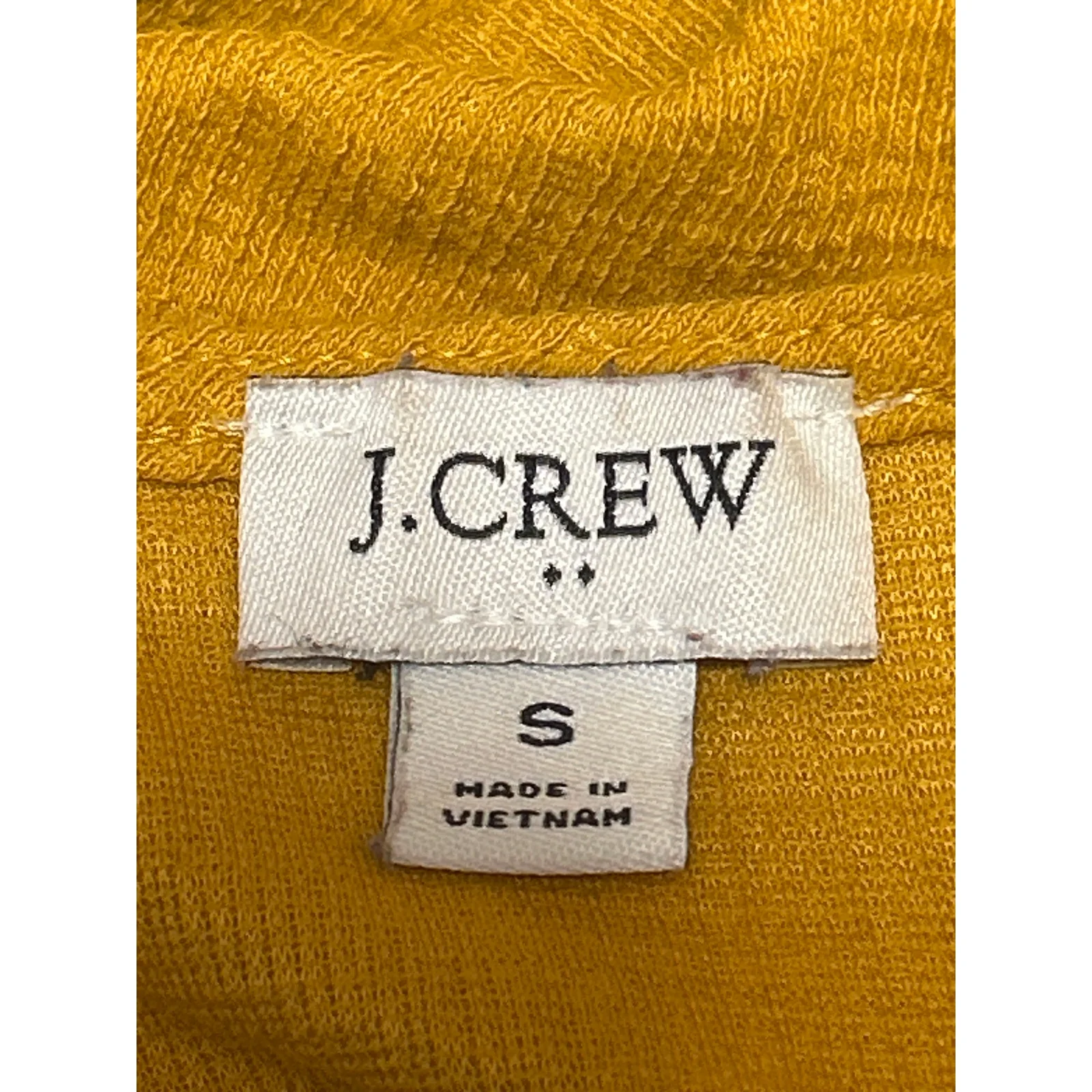 J.Crew Women's Yellow Textured V-Neck Long Sleeve Casual Shirt Blouse Top Size S - Image 3