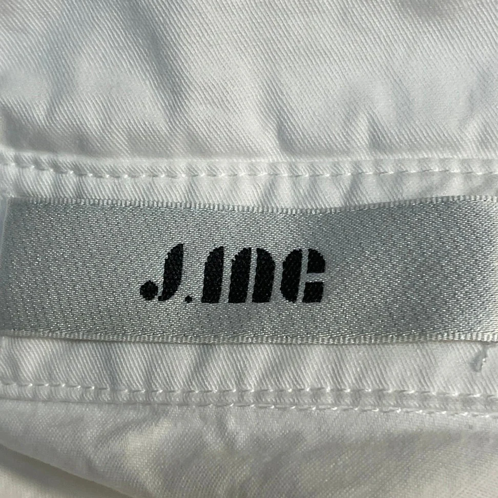 J.Ing White Short Puff Sleeve Collared Button Down A Line Mini Shirt Dress XS - Image 4