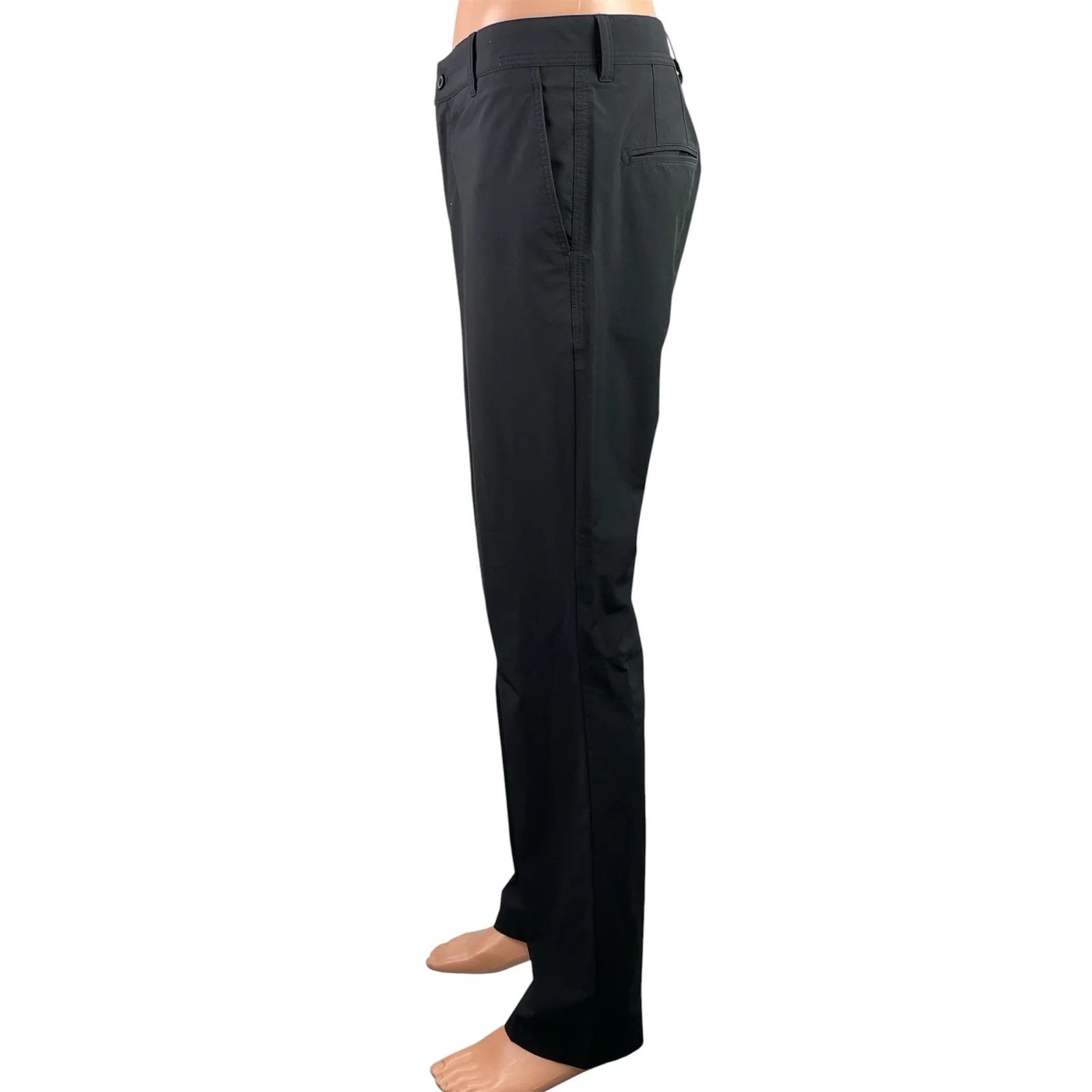 J. Lindeberg Men's Black Straight Leg Narrow Fit Chino Khaki Trousers Pants 32 - Image 2