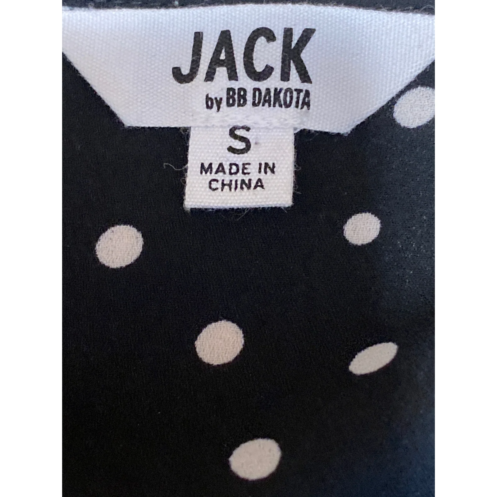 JACK by BB Dakota Black Polka Dots Sleeveless Ruffle Wrap Peplum Blouse Top S - Image 5