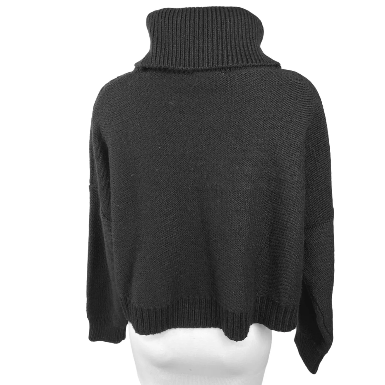 JACK By BB Dakota Black Wool Cable Knit Turtleneck Pullover Sweater Top Size S - Image 2