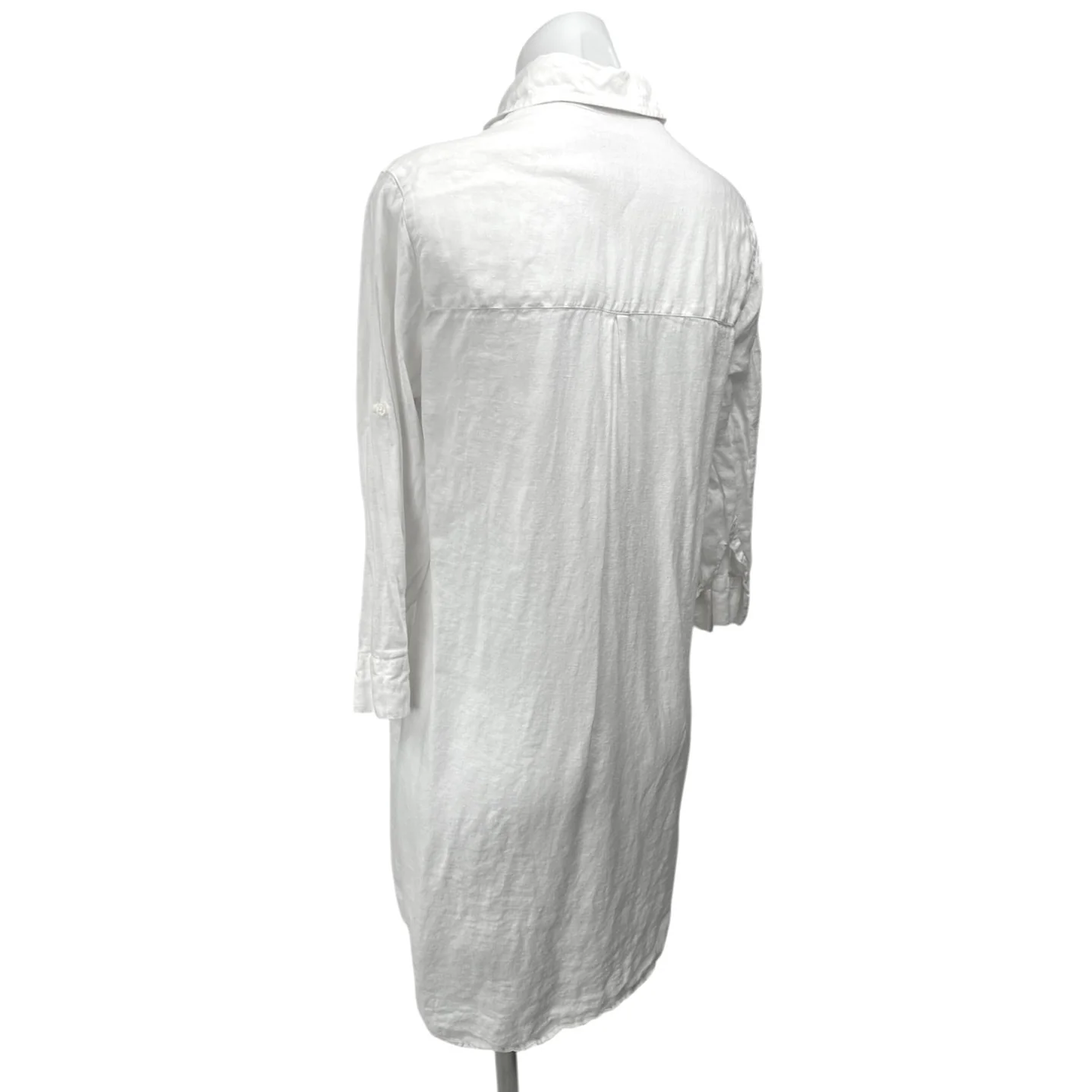 Jacobs & Jacobs White 100% Linen Pocket Button Down Tunic Shirt Dress Size L - Image 2