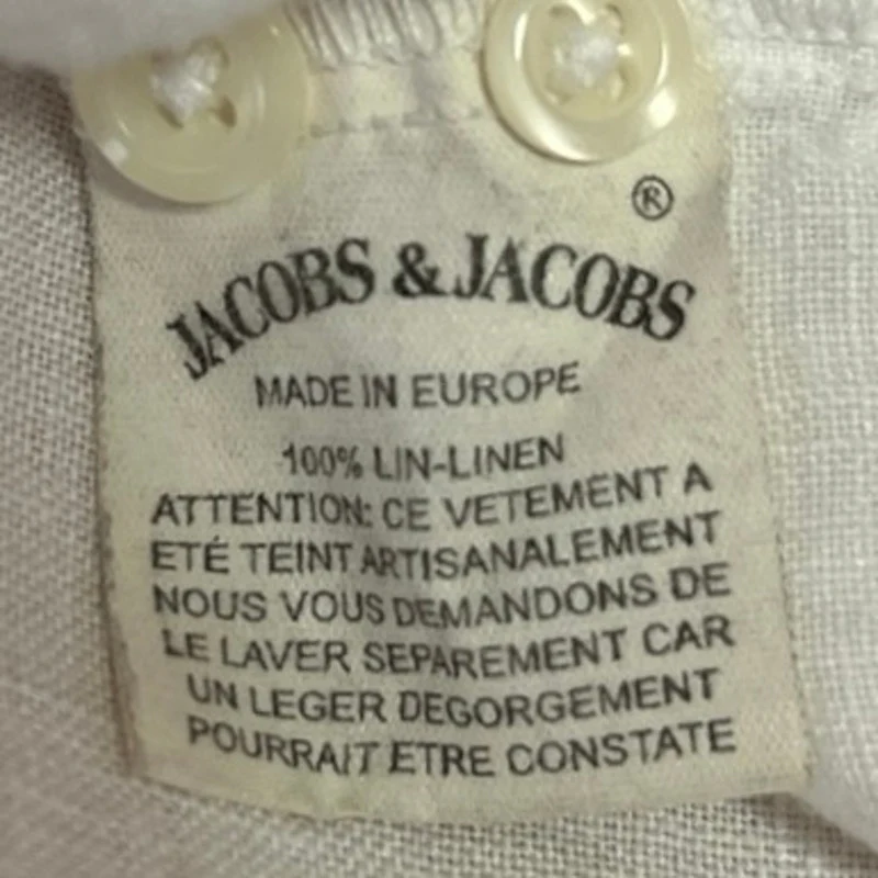 Jacobs & Jacobs White 100% Linen Pocket Button Down Tunic Shirt Dress Size L - Image 4