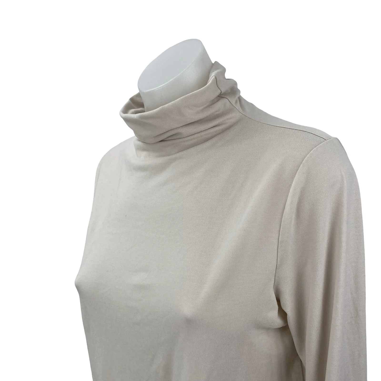 James Perse Classics Women's Beige Long Sleeve Turtleneck Sweater Top Size 2 - Image 2