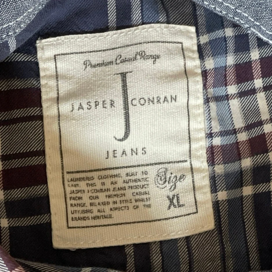 Jasper Conran Jeans Plaid Check Collared Long Sleeve Button Down Shirt Top Sz XL - Image 5