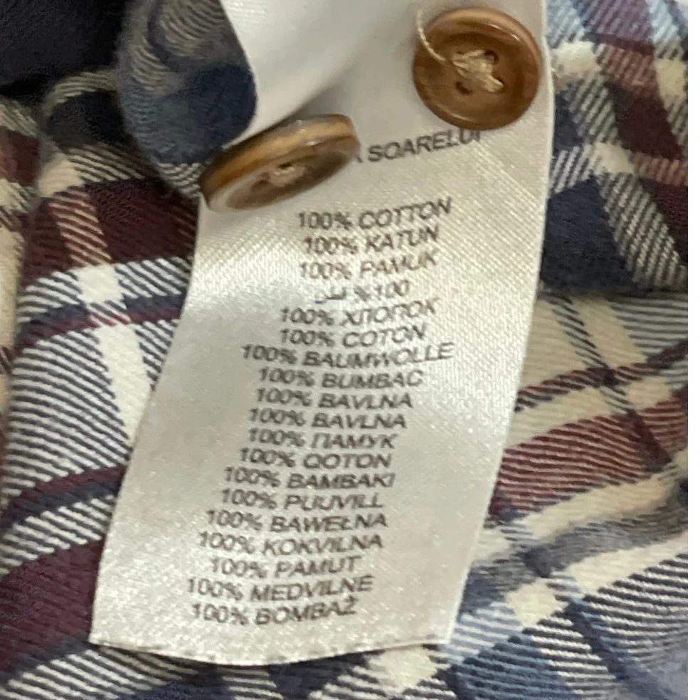 Jasper Conran Jeans Plaid Check Collared Long Sleeve Button Down Shirt Top Sz XL - Image 6