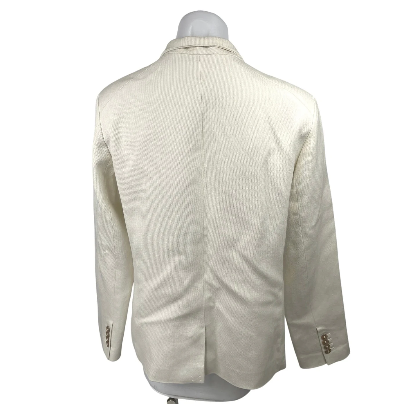 Jenni Kayne Women's White Linen One Button Collar Boy Blazer Coat Jacket Size XL - Image 2