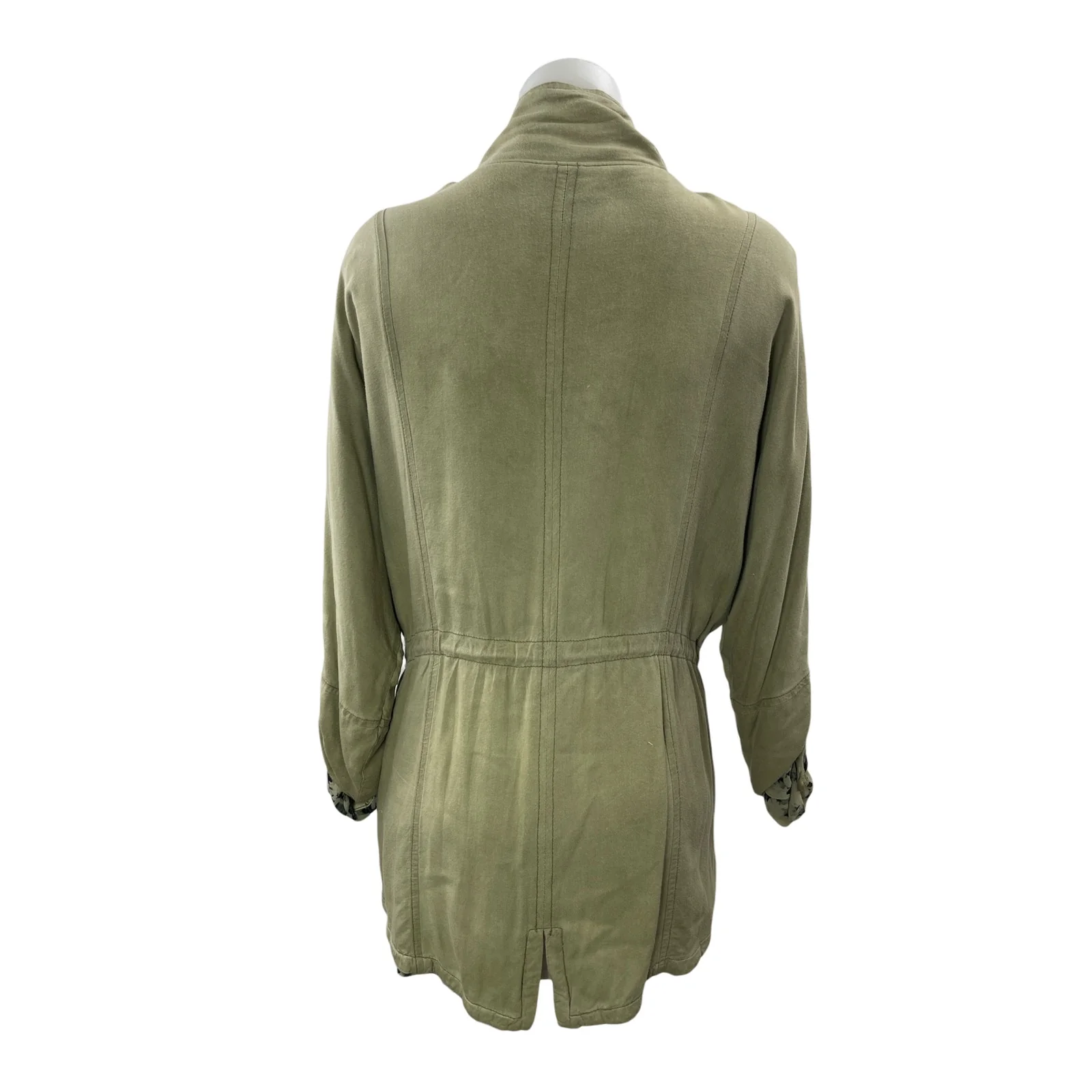 Jessica Simpson Green Zip Up Drawstring Long Sleeve Anorak Coat Jacket Size M - Image 2