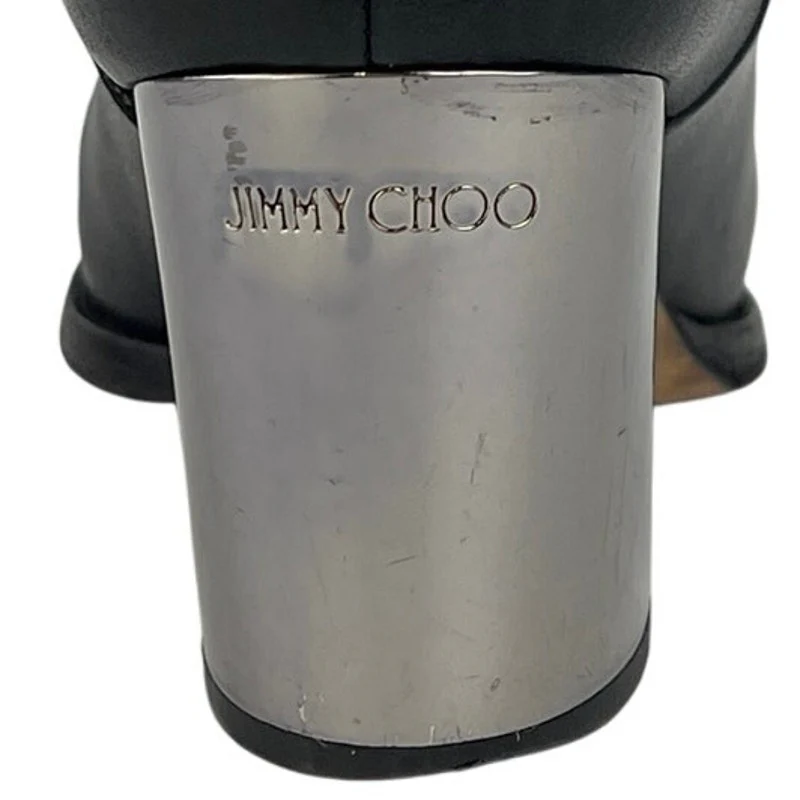 Jimmy Choo Method 65 Women's Black Leather Zipper Buckle Ankle Boots Size 5.5 - Image 4