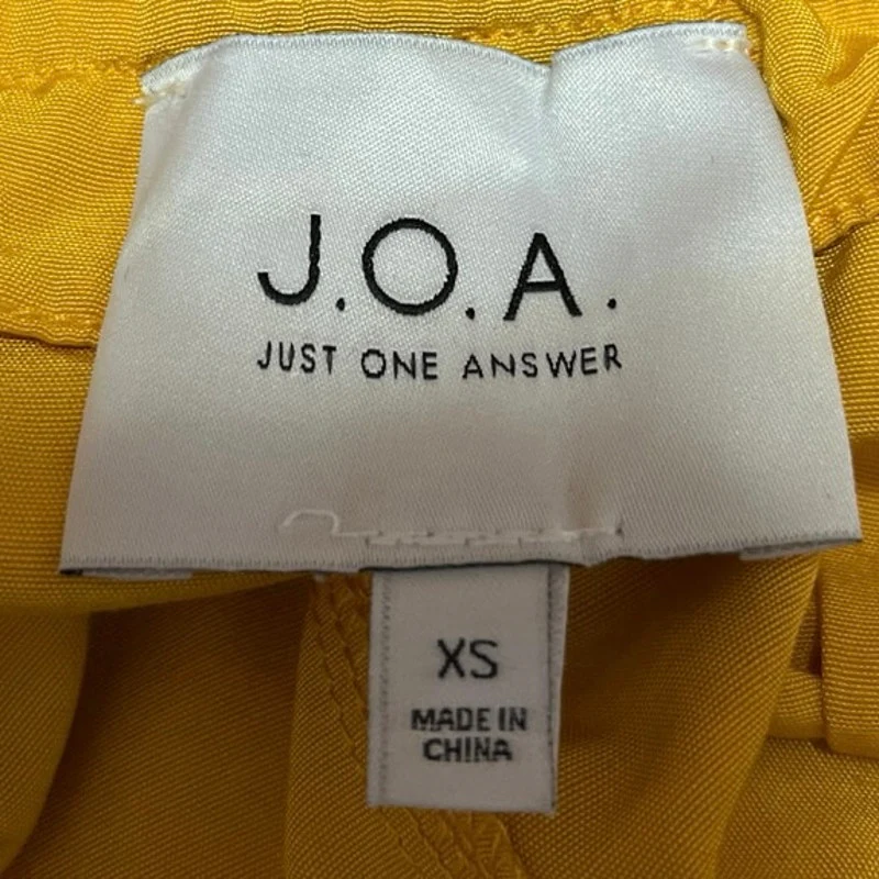 JOA Yellow Sleeveless Button Down Belted Pleats Midi Fit & Flare S-Line Dress XS - Image 4