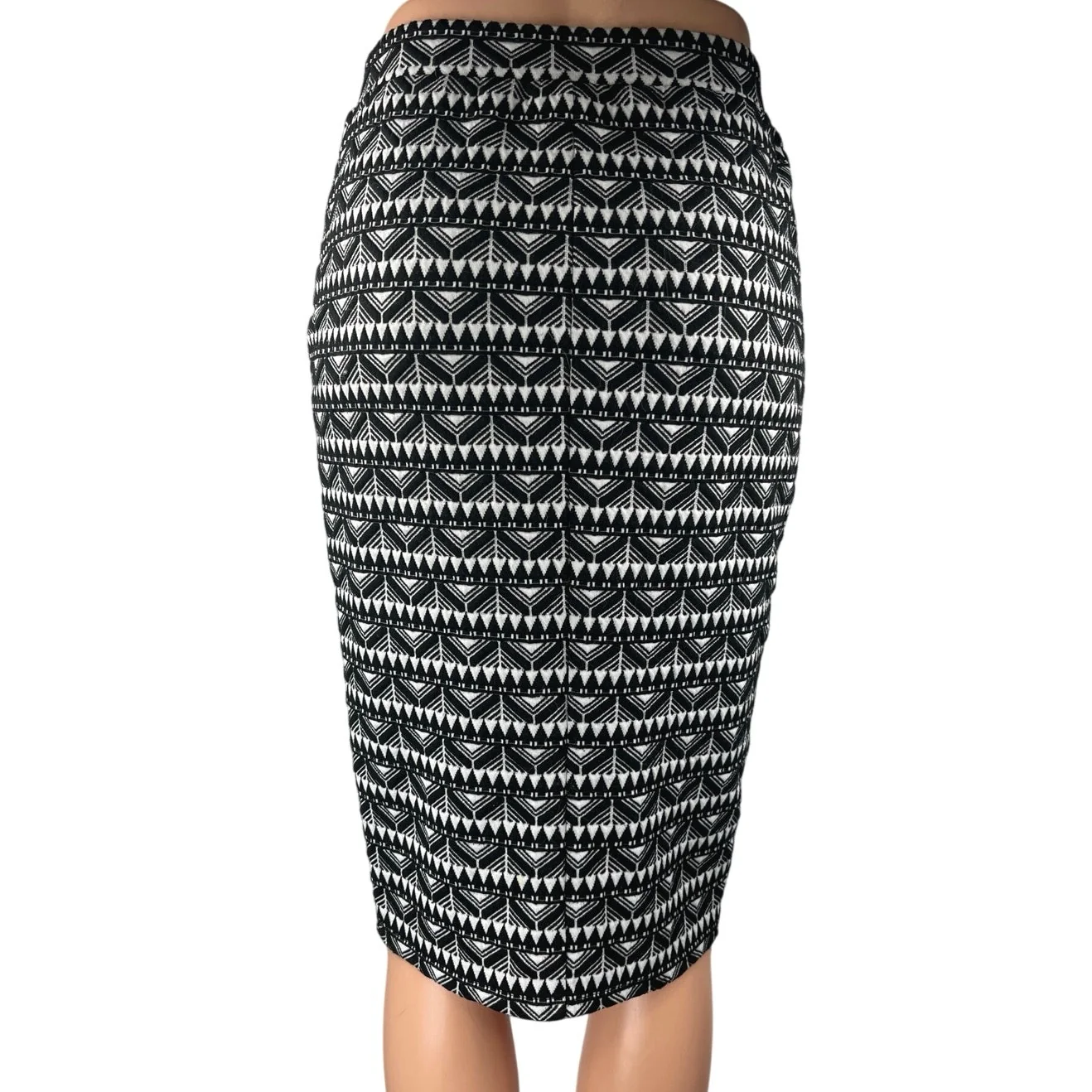 Joe B by Joe Benbasset Black White High Waist Abstract Pencil Mini Skirt Size S - Image 3