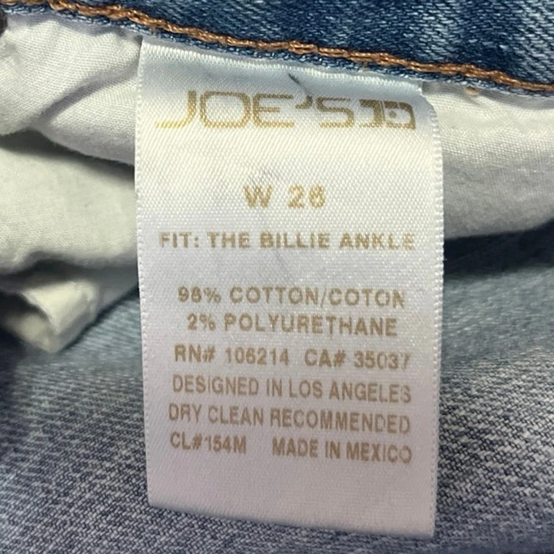Joe's Billie Ankle Women's Blue Mid Rise Distressed Straight Denim Jeans Size 26 - Image 5