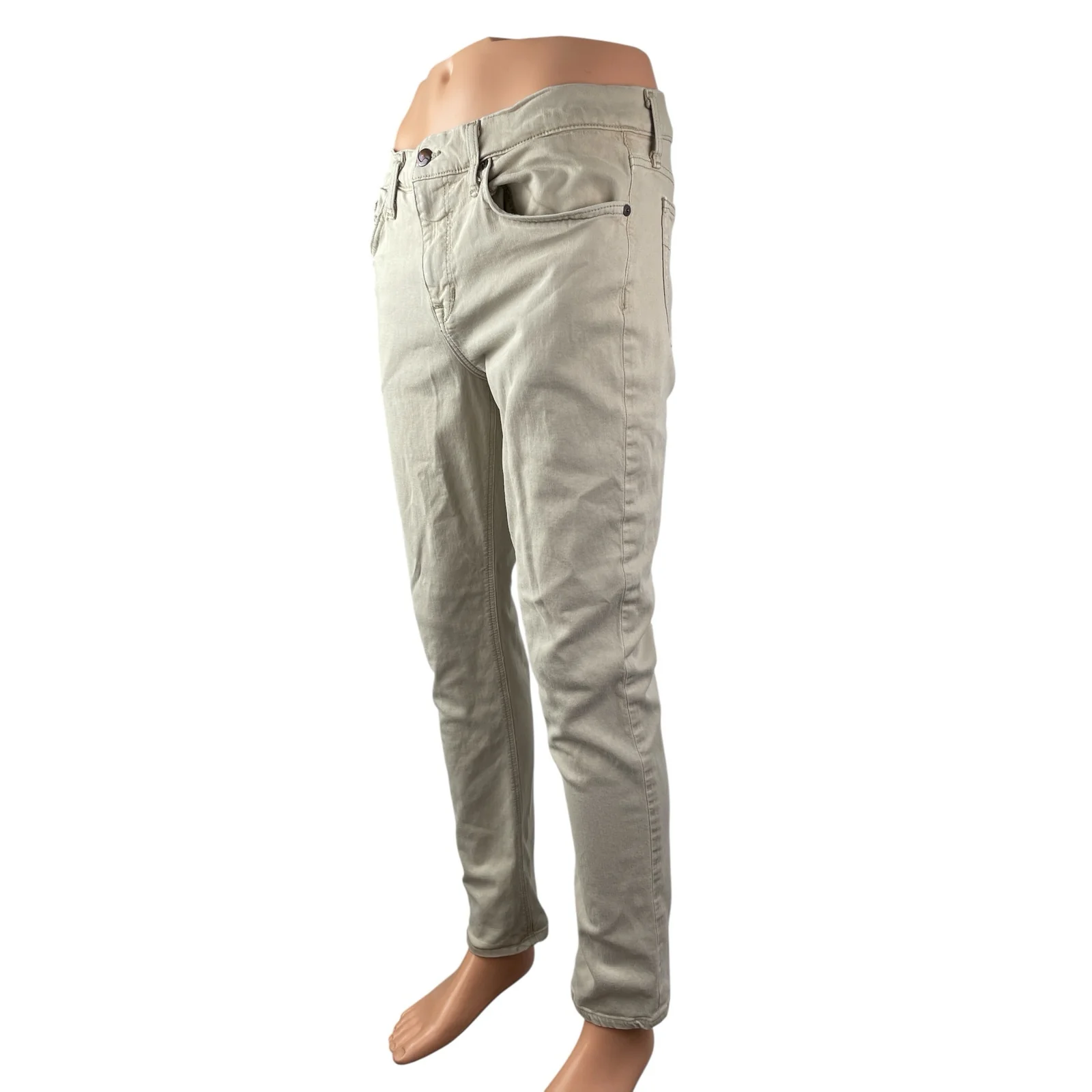 Joe's Mens Beige High Rise Slim Chino Khaki Skinny Straight Denim Jeans Pants 33 - Image 3