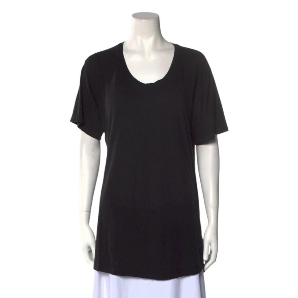 John Elliot Black Crew Neck Short Sleeve Casual Tunic Tee T-shirt Dress Size 2