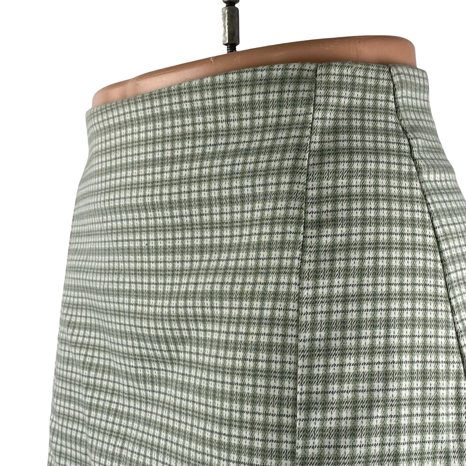 John Galt Cara Women's Green Plaid Check High Rise Slim Mini A-Line Skirt Size S - Image 3