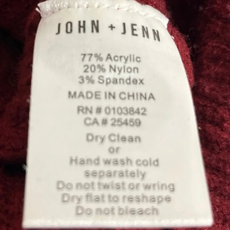 John + Jenn Women's Red White Long Sleeve Stripe Ribbed Knit Sweater Top Size S - Image 4